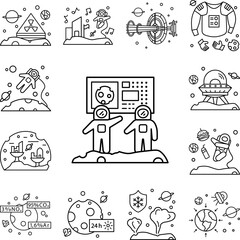 Poster - Display cosmonaut, science IT icon in a collection with other items