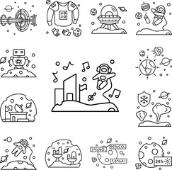 Poster - Space entertainment cosmonaut music icon in a collection with other items