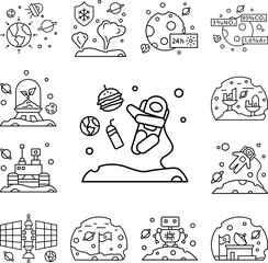 Poster - Fast food in outer space icon in a collection with other items