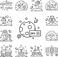 Poster - Hourly day on the planet icon in a collection with other items