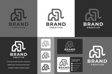 Wall Mural - elephant logo business branding package template design inspiration