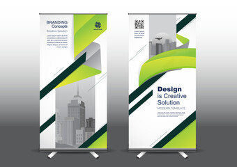 Wall Mural - RollUp template vector illustration, Designed for style applied to the expo. Publicity banners, business model vertical.	