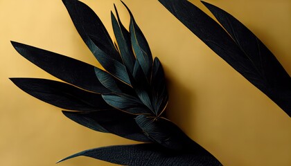 Poster - Tropical leaves foliage plants jungle shrubs floral arrangement nature background. Large palm foliage nature. Palm leaves isolated on a white background. 3D artwork