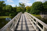 Fototapeta Tulipany - 木の橋