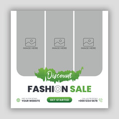 Fashion sale social media post and web banner template