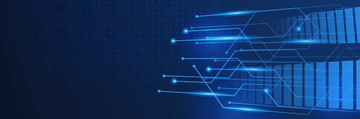 Abstract technology concept. Circuit board, high computer color background. Vector illustration. blue technology digital banner design