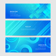 © Salman - Abstract geometric blue wide background banner layout design. Blue abstract vector long banner. Minimal background with copy space for text. Modern abstract gradient light blue banner background