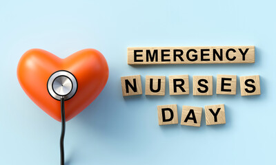 Emergency Nurses day is observed every year in October, ER nurses treat patients who are suffering from trauma, injury or severe medical conditions and require urgent treatment. 3D Rendering