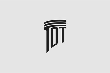 Creative letter OT monogram for legal firm, advocate logo inspiration