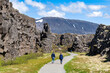 View of the rift valley at the Thingvellir national park in Iceland