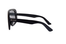 Oversize Polarized Sunglasses Black Lens And Frame Glasses For Men And Women And Women Side View