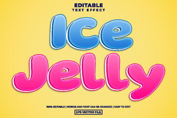 Ice jelly 3d text style, editable text effect