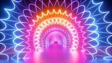3d Render. Abstract Background With Bright Neon Light
