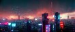 city at night. Generative AI Technology