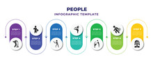 People Infographic Design Template With Man Singing, Elegant Man, Man Boxing, Dancing Girl, Drinking Water In Public Place, Worker Running, Girl Kid Avatar Icons. Can Be Used For Web, Banner, Info