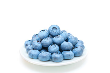 Poster - Fresh blueberries on a white saucer