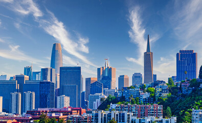 Canvas Print - Skyline of San Francisco with Salesforce Tower and Transamerica Building