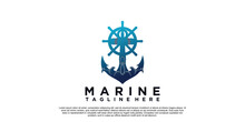 Marine Achor Logo Design With Creative Unique Style Premium Vector Part 2