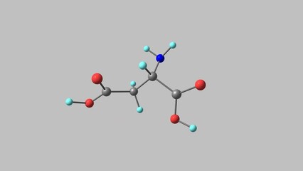 Canvas Print - Aspartic acid molecule rotating video Full HD