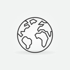 Poster - Earth Globe linear icon. World vector concept symbol