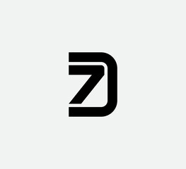 Poster - d7 or 7d - elegant universal vector sign. graphic symbol for corporate business identity. number 7 a