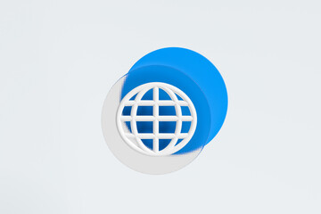 Poster - Web icon with earth globe, concept of internet
