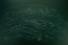 Green Chalkboard. Chalk Texture School Board Display For Background.