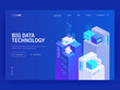 © Ico Maker - Big data technology. Information storage and analysis system in isometric vector illustration. Digital technology website landing page template.