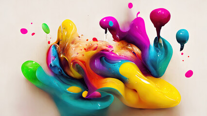 colorful paint splashes as abstract creativity background