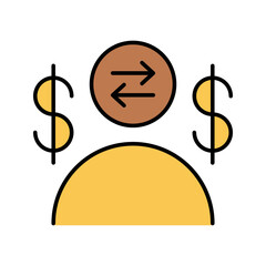 Poster - money exchange business man icon