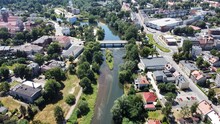 Aerial View Of The City Żagań 