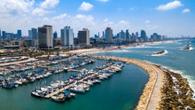Marina With Yachts In Tel Aviv