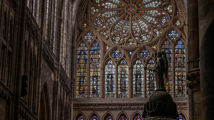 Wall Mural - Central nave of the cathedral and the western canopy of Saint-Etienne Cathedral in Metz