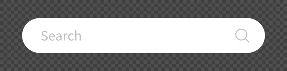Aufkleber - Gray search box isolated on black transparent background. Copy space for web search. Vector.