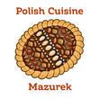 Mazurek traditional polish easter cake on white background