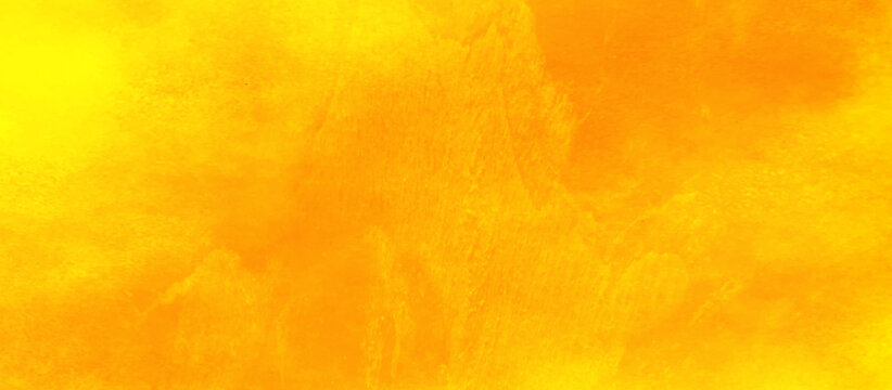 Fototapete - Abstract decorative and bright orange or yellow background with paint, bright and shinny yellow or orange watercolor shades grunge background with space, yellow or orange background for any design.