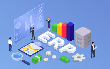 erp isometric background