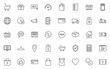 © kornkun - set of online shopping line icons, store, marketing