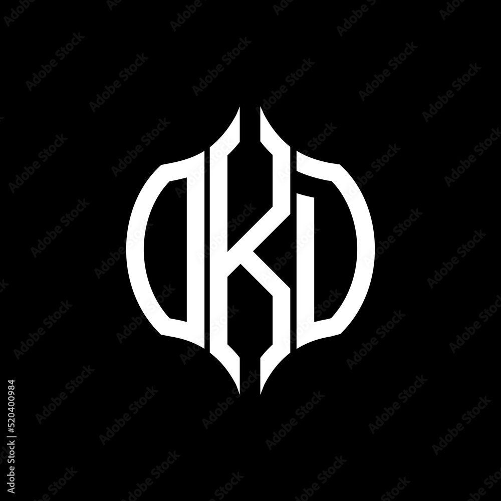 Ok'd Image OKD letter logo. OKD best black background vector image. OKD Monogram ...