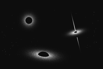 quasar and black hole in space