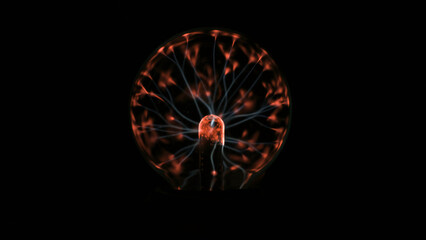 Poster - Electrostatic plasma sphere in the dark. Tesla coil - physics experiment