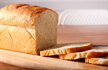 Homemade White Bread Loaf, Sliced