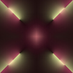 Fototapete - Fluorescent lamps on a dark concrete surface. Graphic background. 3d rendering digital illustration
