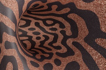Poster - abstract background. a tunnel of patterns of white black stripes on a golden background. 3d illustration. 3d render