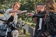 © perfectlab - Meeting A company of friends of motorcyclists bikers on motorcycles stopped on the roadside having fun and drinking tea