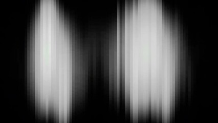 Poster -  Black background. Motion.Highlighted white blots in the animation that expand and narrow.