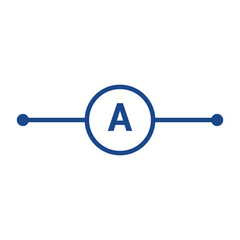 Ammeter symbol icon in electricity