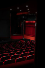 Wall Mural - empty red seats in theater