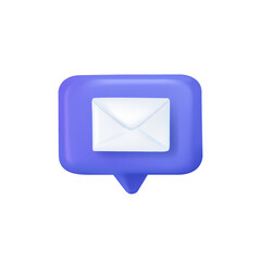 Poster - contacts 3d icon blue message, interface design. dialog email chat speech bubble. business icon. tal