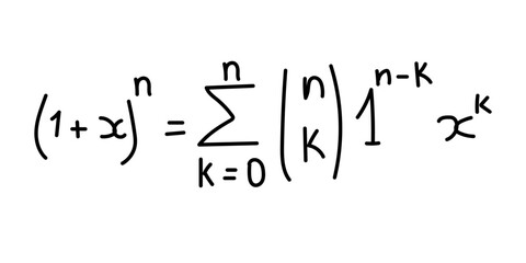 Binomial theorem formula in elementary algebra